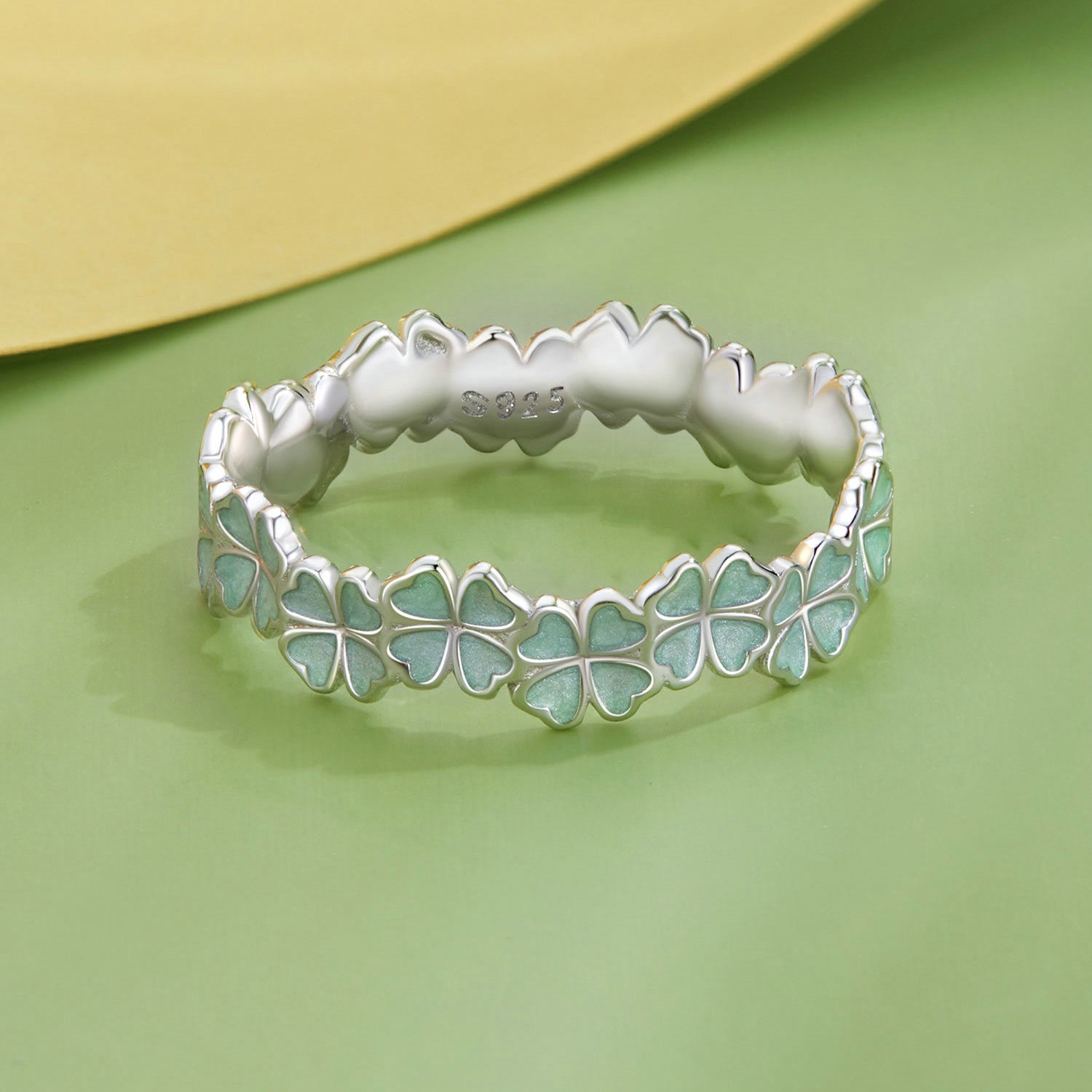 925 Sterling Silver Enamel and Platinum Plated Ring Size 6 for Women on sale at MyriadMart