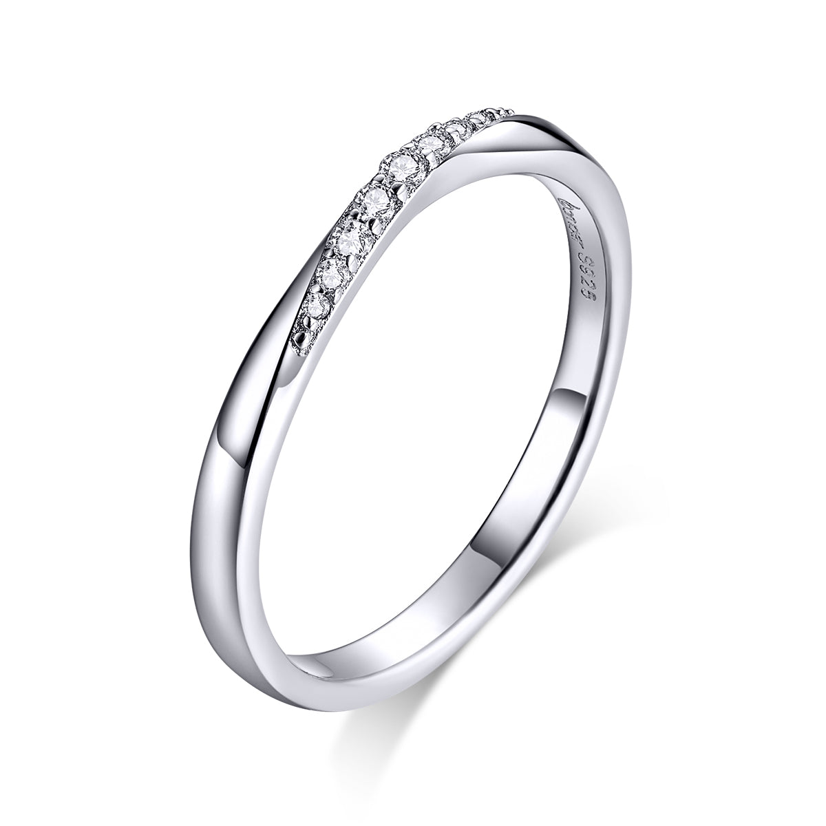 925 Sterling Silver Pavé Set CZ Platinum Plated Ring Size 6 for Women on sale at MyriadMart