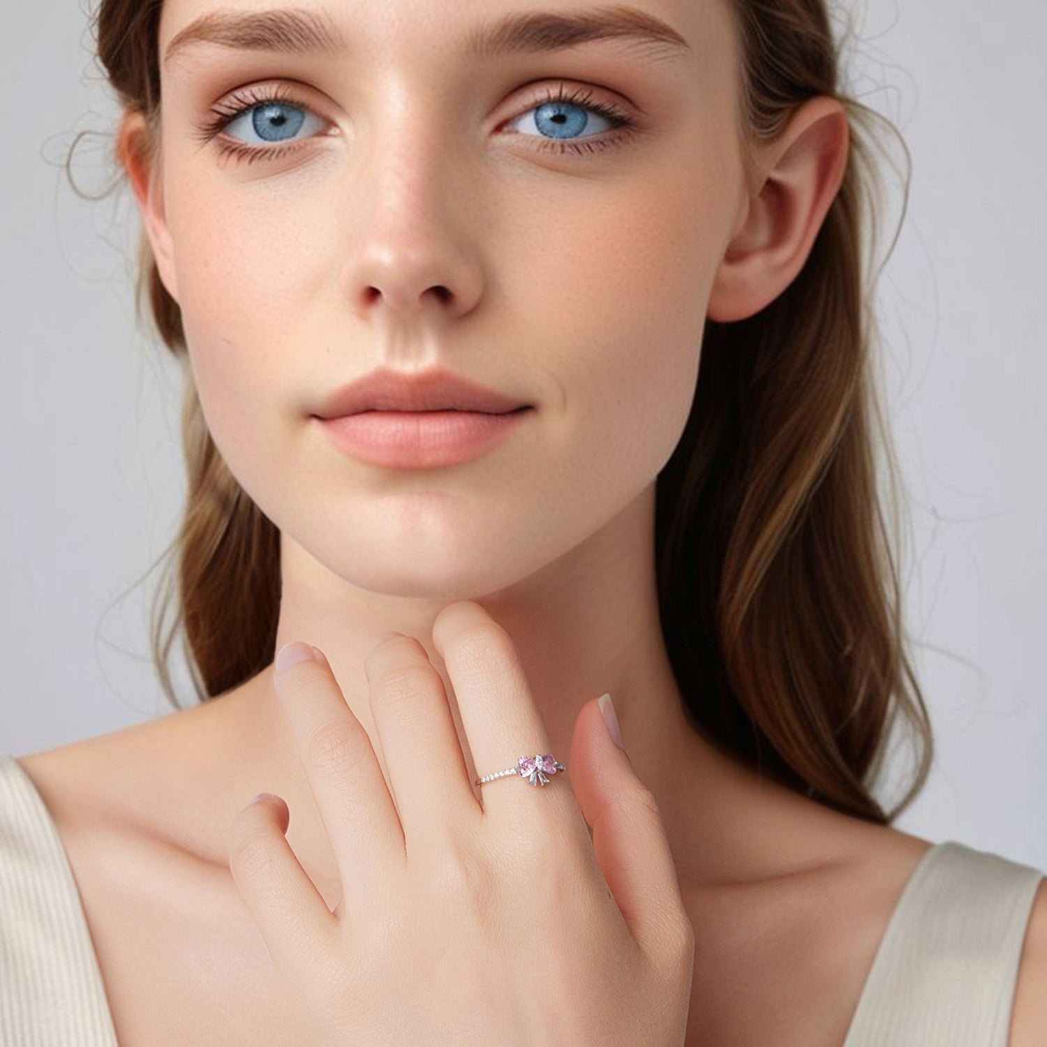 925 Sterling Silver Plated White Gold 0.65cm Pendant Ring Size 6 for Women on sale at MyriadMart