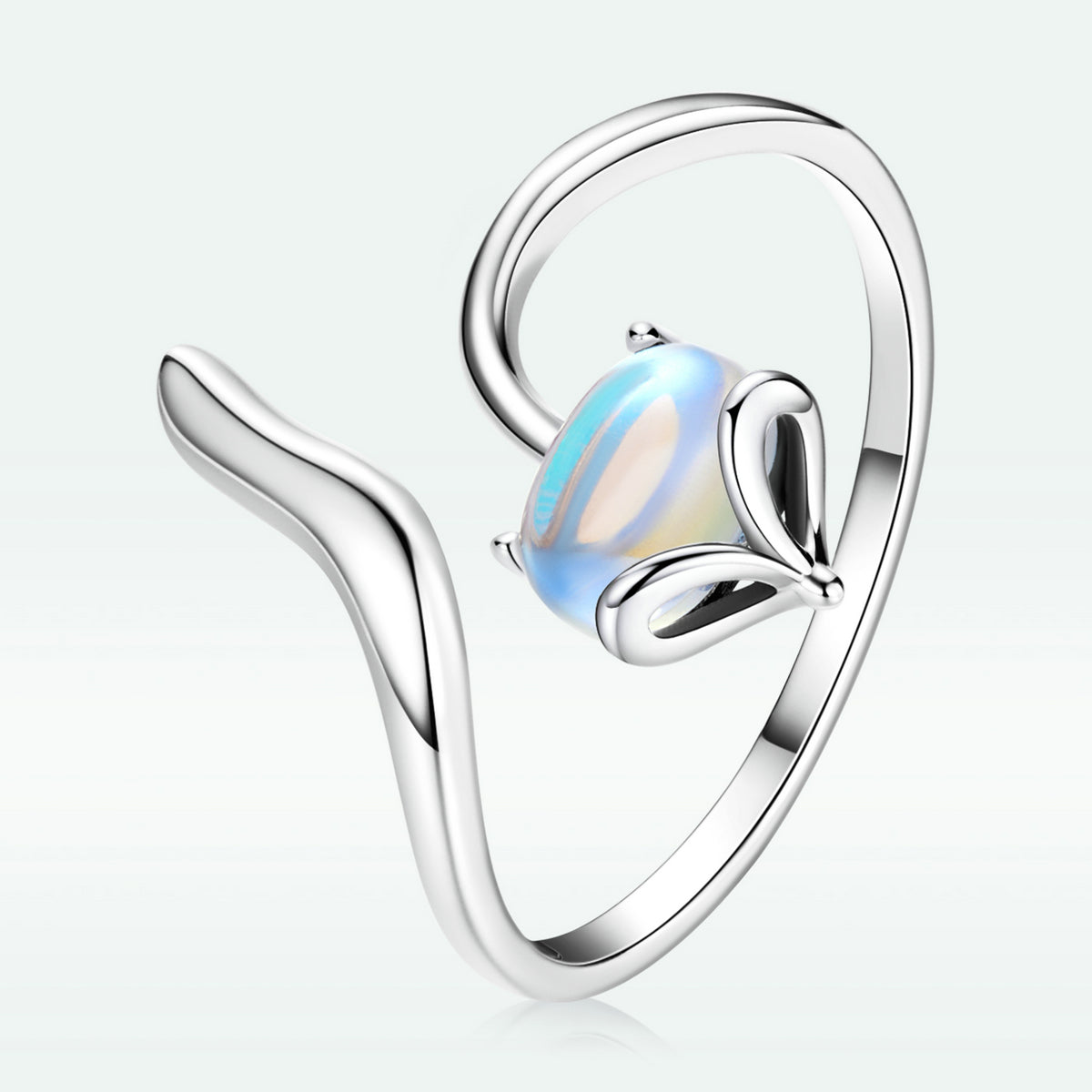 925 Sterling Silver 0.8 Carat Genuine Moonstone Ring for Women on sale at MyriadMart
