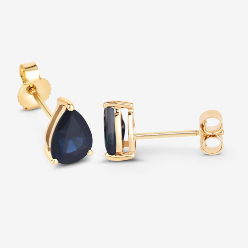 1.60 Carat Genuine Blue Sapphire 10K Yellow Gold Earrings on sale at MyriadMart