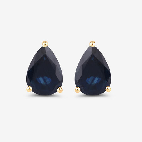 1.60 Carat Genuine Blue Sapphire 10K Yellow Gold Earrings on sale at MyriadMart