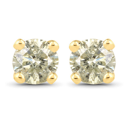 0.92 Carat Genuine LB Diamond 14K Yellow Gold Earrings on sale at MyriadMart