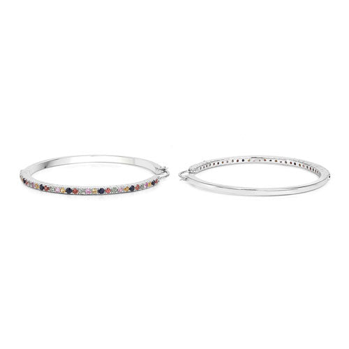 2.24 Carat Genuine Multi Sapphire .925 Sterling Silver Earrings on sale at MyriadMart
