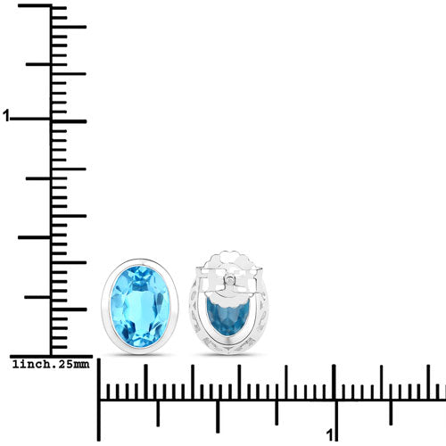 4.00 Carat Genuine Swiss Blue Topaz .925 Sterling Silver Earrings on sale at MyriadMart
