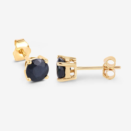 1.70 Carat Genuine Blue Sapphire 10K Yellow Gold Earrings on sale at MyriadMart