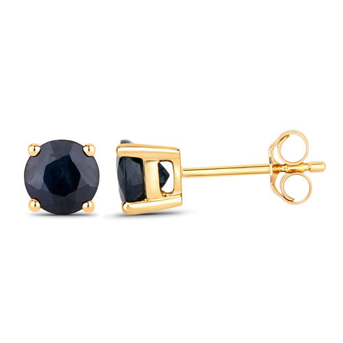 1.70 Carat Genuine Blue Sapphire 10K Yellow Gold Earrings on sale at MyriadMart