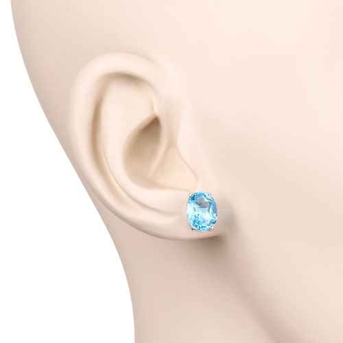 4.00 Carat Genuine Swiss Blue Topaz .925 Sterling Silver Earrings on sale at MyriadMart