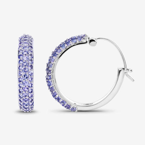 3.06 Carat Genuine Tanzanite .925 Sterling Silver Earrings on sale at MyriadMart