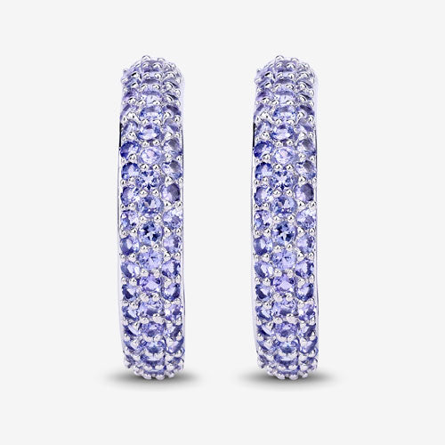 3.06 Carat Genuine Tanzanite .925 Sterling Silver Earrings on sale at MyriadMart