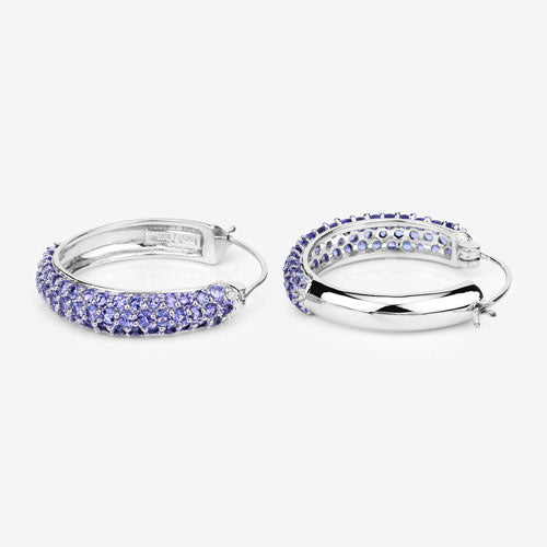 3.06 Carat Genuine Tanzanite .925 Sterling Silver Earrings on sale at MyriadMart