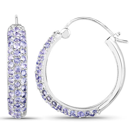 3.06 Carat Genuine Tanzanite .925 Sterling Silver Earrings on sale at MyriadMart