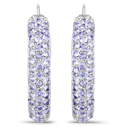 3.06 Carat Genuine Tanzanite .925 Sterling Silver Earrings on sale at MyriadMart