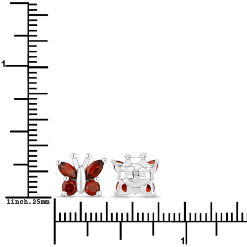 1.28 Carat Genuine Garnet .925 Sterling Silver Earrings on sale at MyriadMart