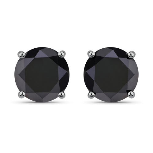 4.91 Carat Genuine Black Diamond 14K White Gold Earrings on sale at MyriadMart