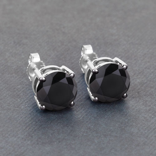 4.91 Carat Genuine Black Diamond 14K White Gold Earrings on sale at MyriadMart