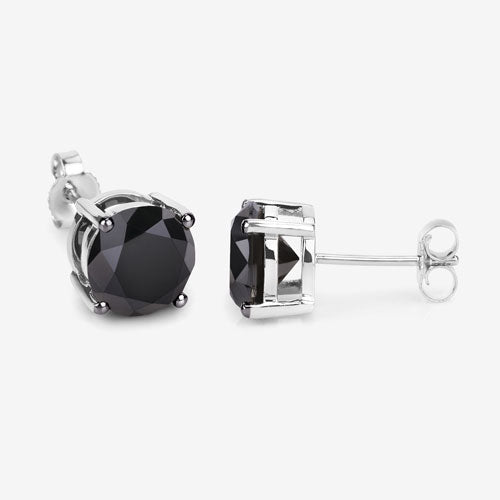 4.91 Carat Genuine Black Diamond 14K White Gold Earrings on sale at MyriadMart