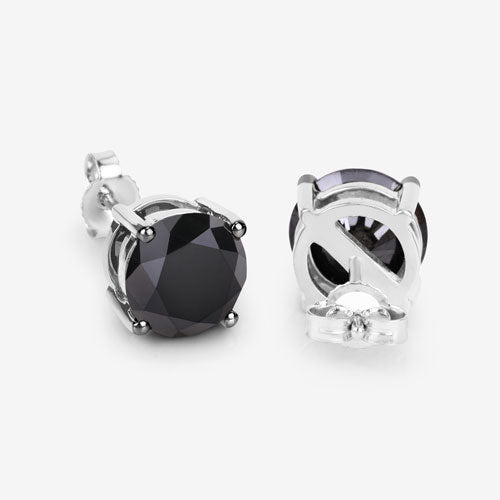 4.91 Carat Genuine Black Diamond 14K White Gold Earrings on sale at MyriadMart