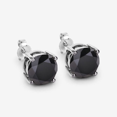 4.91 Carat Genuine Black Diamond 14K White Gold Earrings on sale at MyriadMart