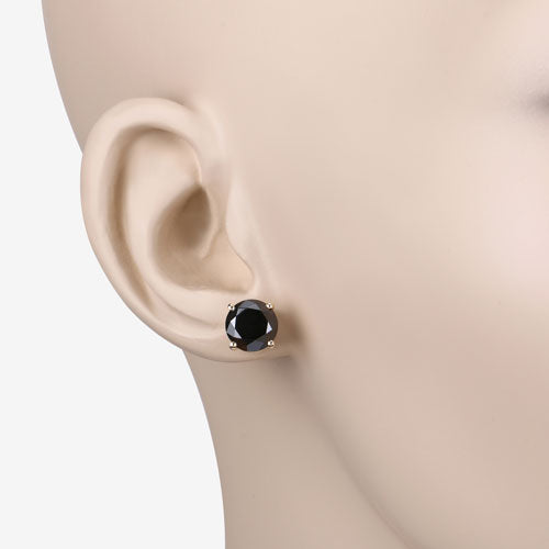 4.91 Carat Genuine Black Diamond 14K Yellow Gold Earrings on sale at MyriadMart
