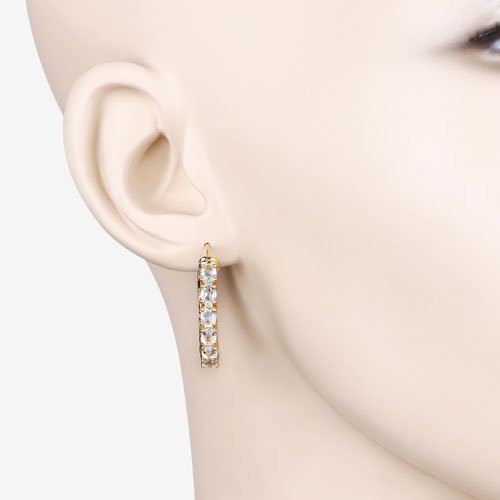 3.80 Carat Genuine Blue Topaz .925 Sterling Silver Earrings on sale at MyriadMart