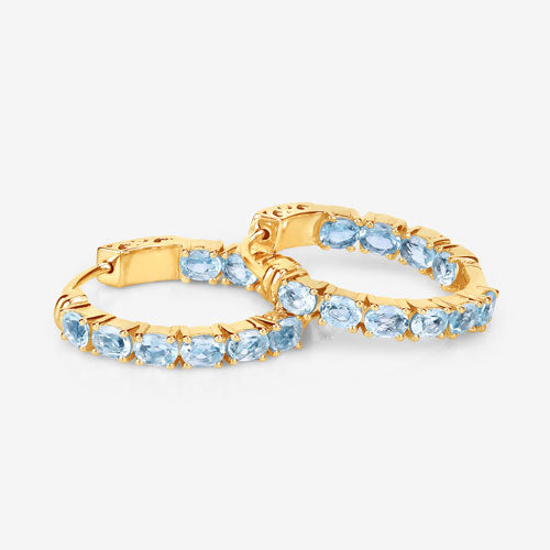 3.80 Carat Genuine Blue Topaz .925 Sterling Silver Earrings on sale at MyriadMart