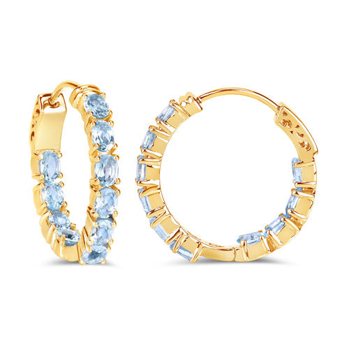 3.80 Carat Genuine Blue Topaz .925 Sterling Silver Earrings on sale at MyriadMart