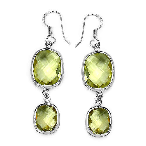 25.74 Carat Genuine Lemon Quartz .925 Sterling Silver Earrings on sale at MyriadMart