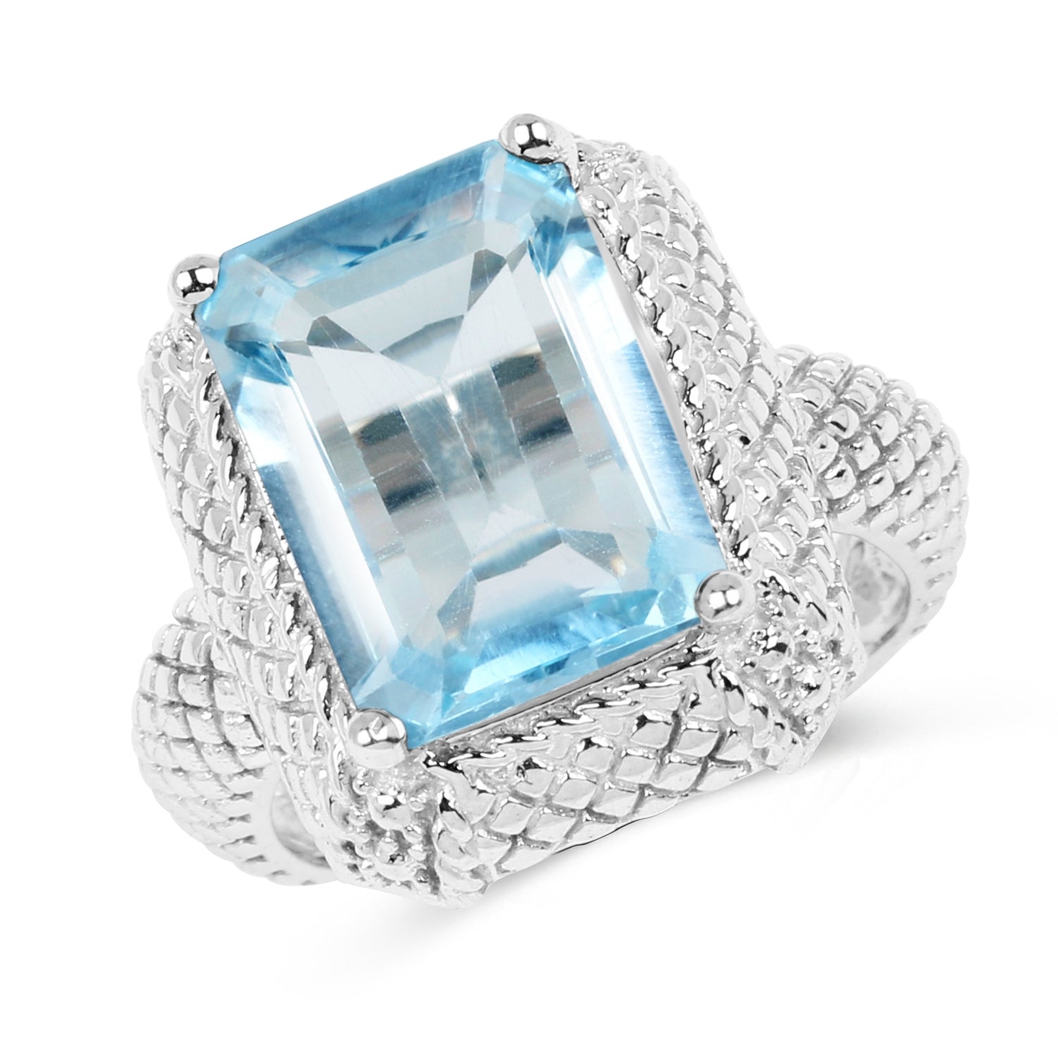 9.25 Carat Genuine Blue Topaz .925 Sterling Silver Ring on sale at MyriadMart