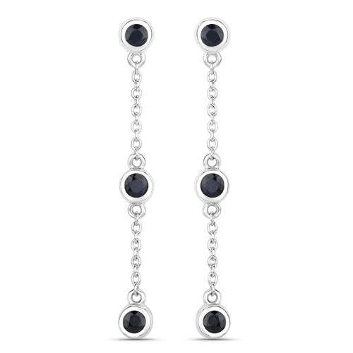 0.66 Carat Genuine Blue Sapphire .925 Sterling Silver Earrings on sale at MyriadMart