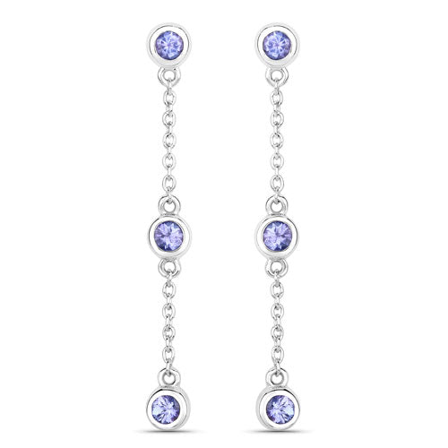 0.60 Carat Genuine Tanzanite .925 Sterling Silver Earrings on sale at MyriadMart