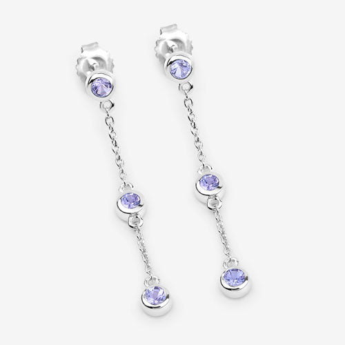 0.60 Carat Genuine Tanzanite .925 Sterling Silver Earrings on sale at MyriadMart