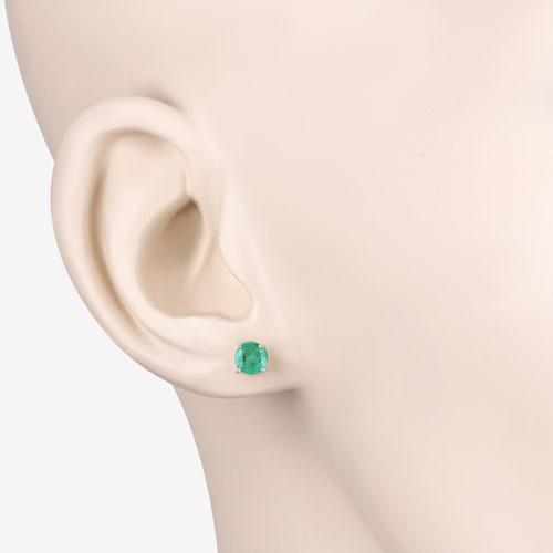 0.72 Carat Genuine Zambian Emerald 10K Yellow Gold Earrings on sale at MyriadMart
