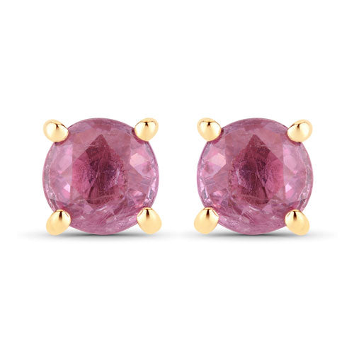 1.30 Carat Genuine Pink Sapphire 10K Yellow Gold Earrings on sale at MyriadMart