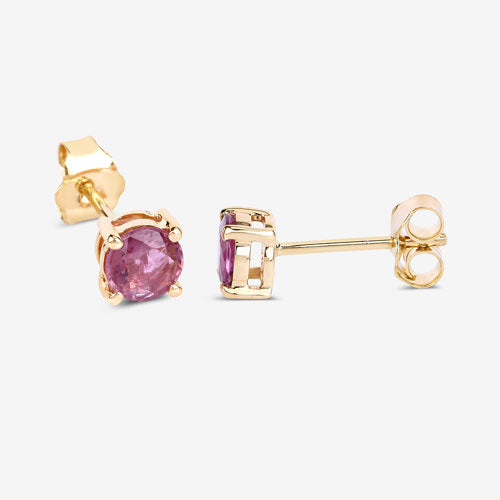 1.30 Carat Genuine Pink Sapphire 10K Yellow Gold Earrings on sale at MyriadMart