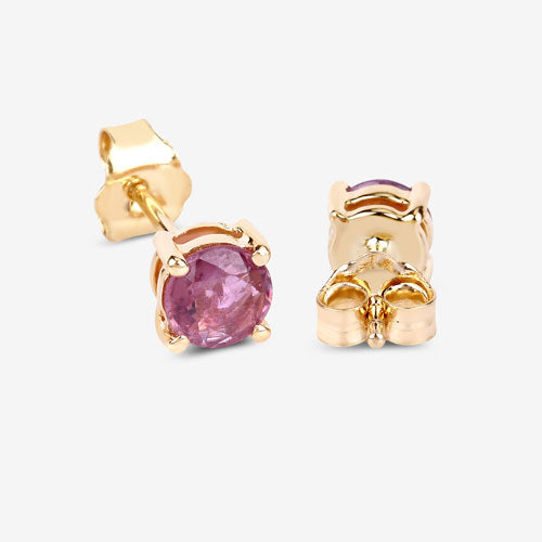 1.30 Carat Genuine Pink Sapphire 10K Yellow Gold Earrings on sale at MyriadMart