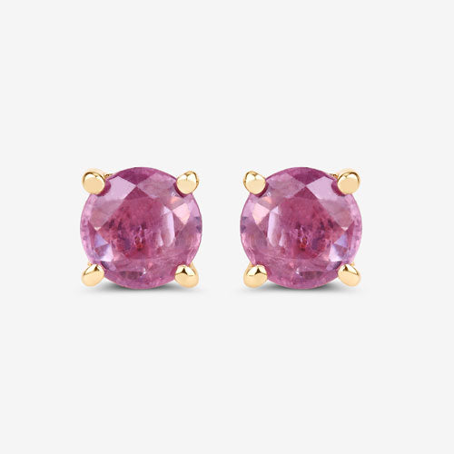 1.30 Carat Genuine Pink Sapphire 10K Yellow Gold Earrings on sale at MyriadMart