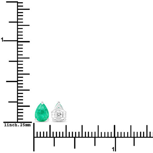 0.70 Carat Genuine Zambian Emerald 14K White Gold Earrings on sale at MyriadMart