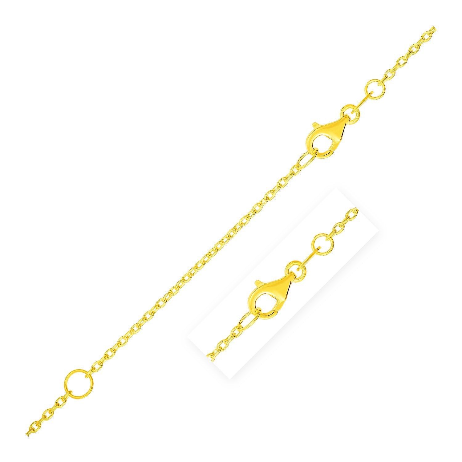 Extendable Cable Chain in 14k Yellow Gold 1.2mm on sale at MyriadMart