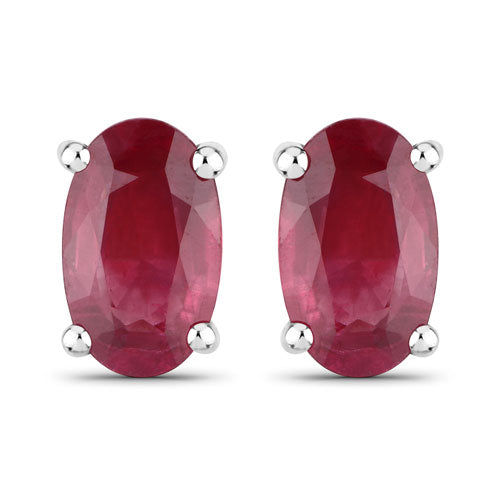 0.54 Carat Genuine Ruby 14K White Gold Earrings on sale at MyriadMart