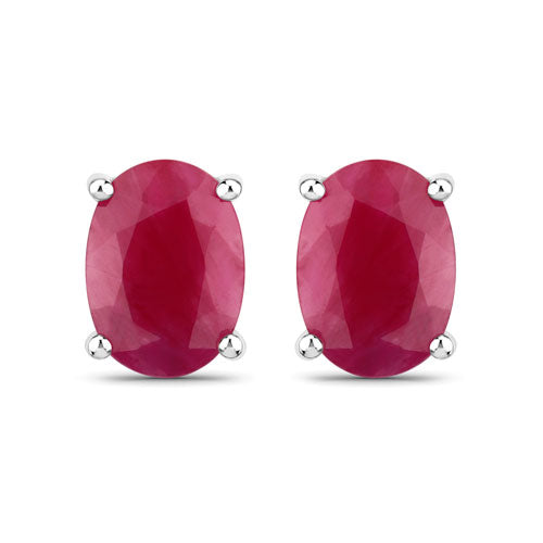 1.70 Carat Genuine Ruby 10K White Gold Earrings on sale at MyriadMart