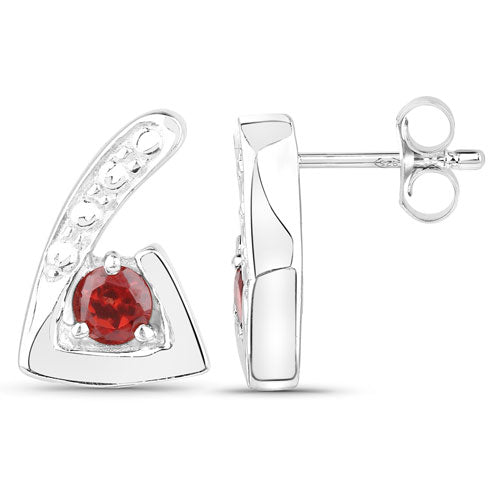 0.44 Carat Genuine Garnet .925 Sterling Silver Earrings on sale at MyriadMart