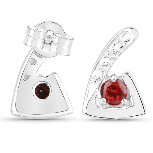 0.44 Carat Genuine Garnet .925 Sterling Silver Earrings on sale at MyriadMart