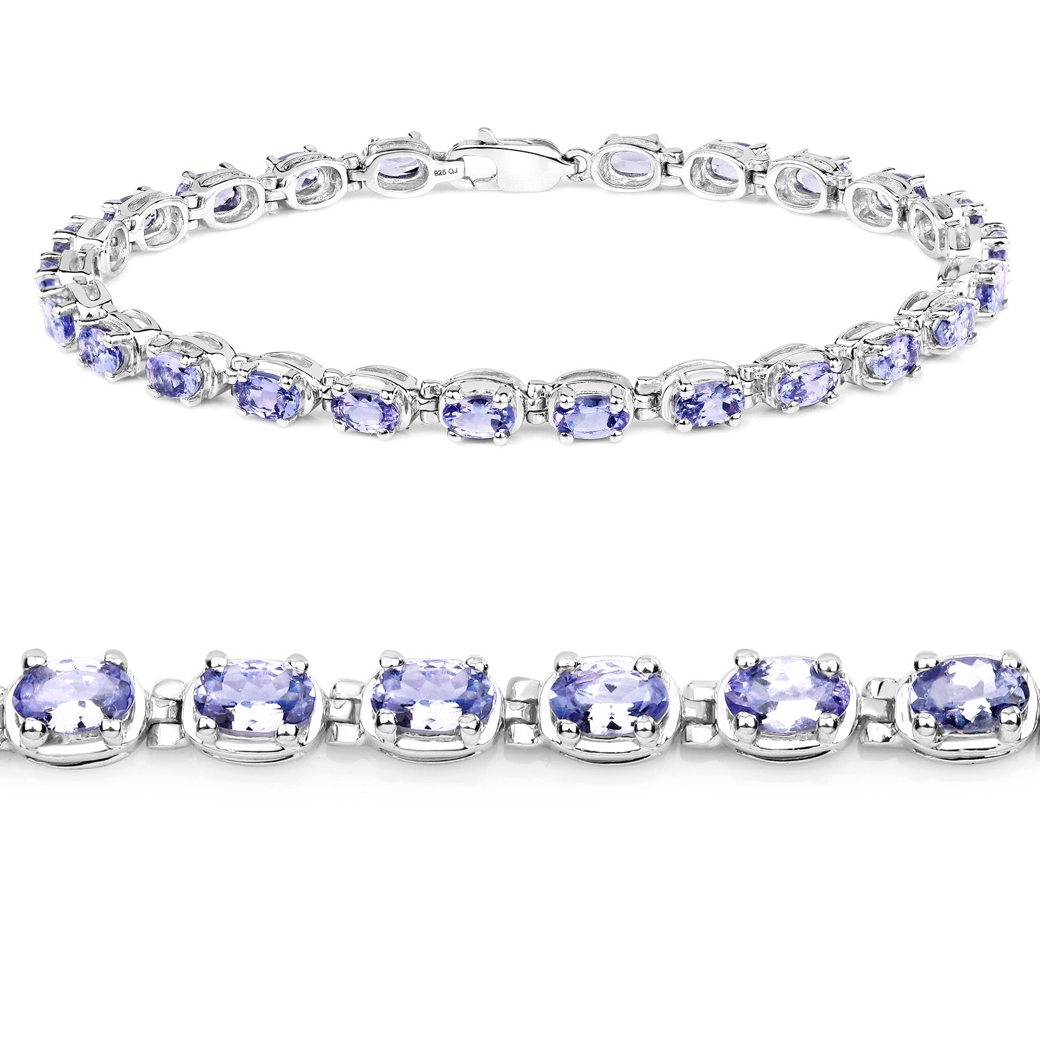 6.00 Carat Genuine Tanzanite .925 Sterling Silver Bracelet on sale at MyriadMart