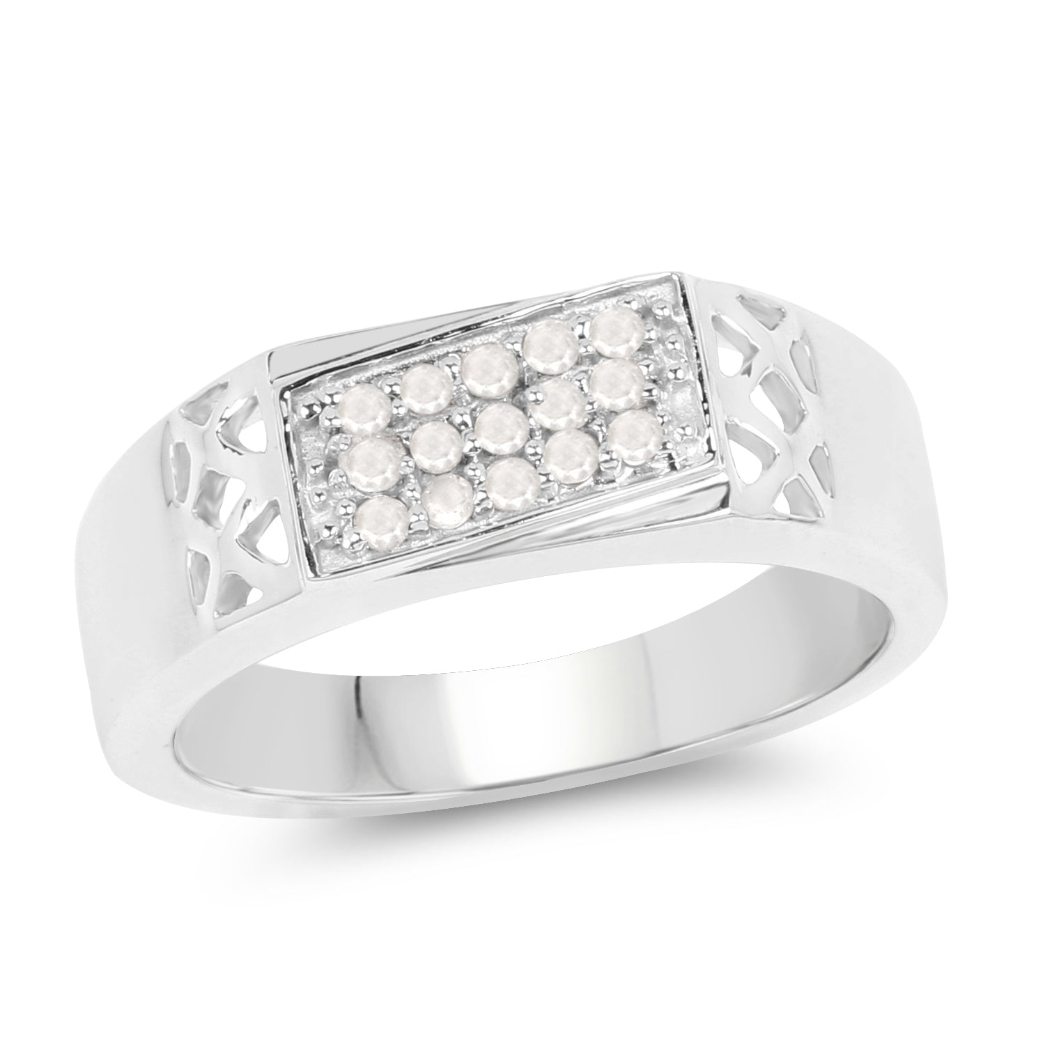 0.23 Carat Genuine White Diamond .925 Sterling Silver Ring on sale at MyriadMart