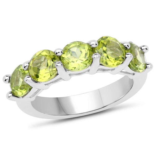 3.25 Carat Genuine Peridot .925 Sterling Silver Ring on sale at MyriadMart