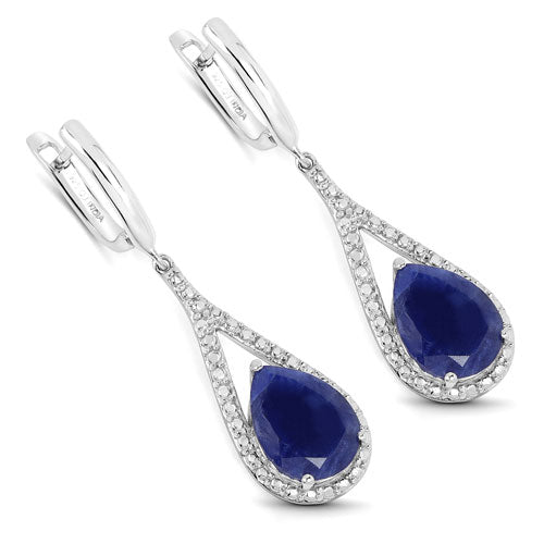 5.10 Carat Genuine Blue Aventurine Sterling Silver Earrings on sale at MyriadMart