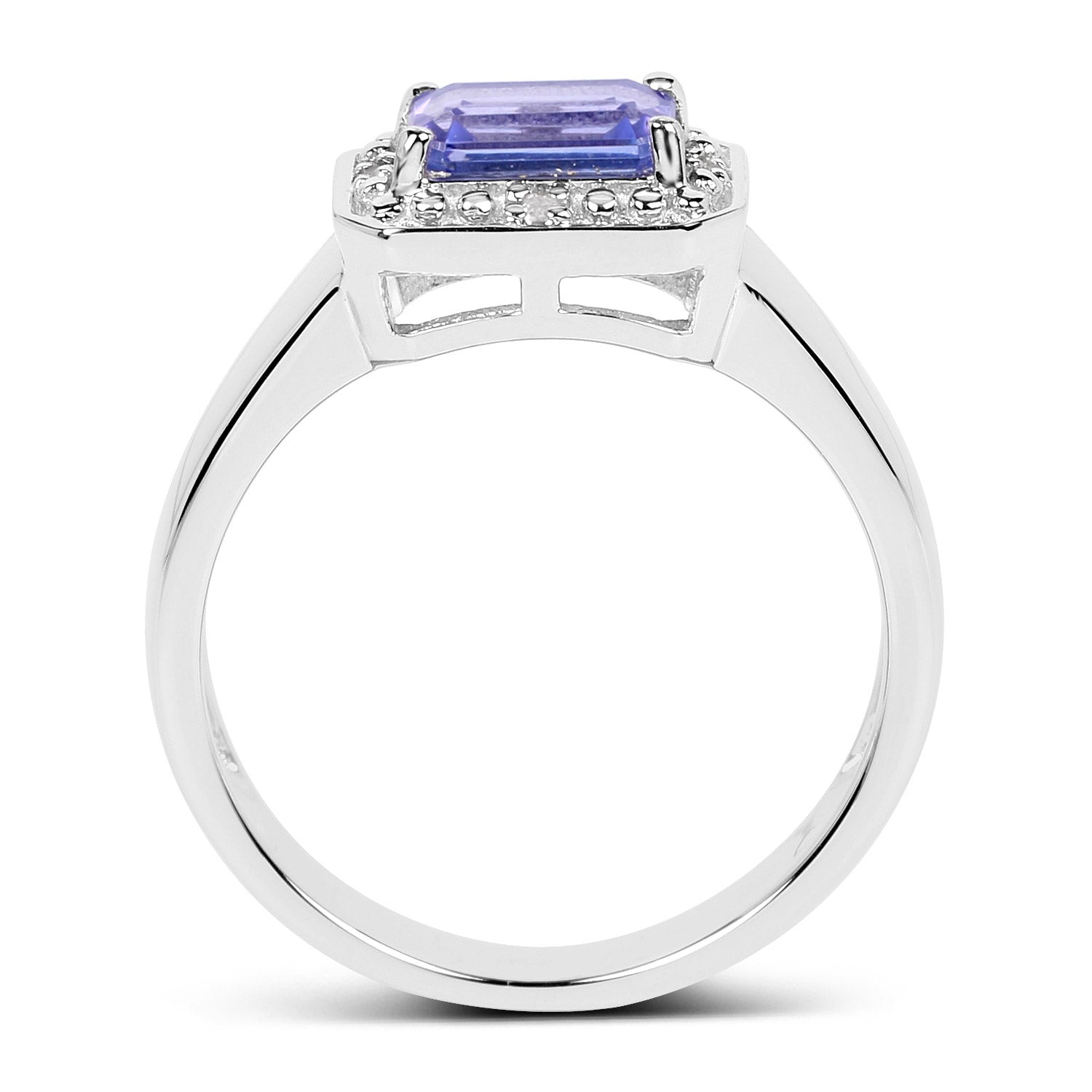 1.12 Carat Genuine Tanzanite and White Topaz .925 Sterling Silver Ring on sale at MyriadMart