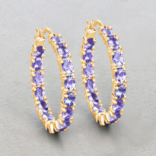 5.10 Carat Genuine Tanzanite .925 Sterling Silver Earrings on sale at MyriadMart