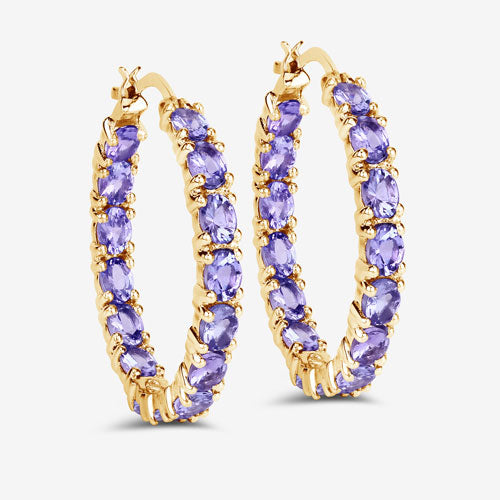 5.10 Carat Genuine Tanzanite .925 Sterling Silver Earrings on sale at MyriadMart